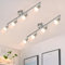 Glitzerlife LED Deckenstrahler 6 Flammig Deckenlampe - 2ER Deckenleuchte Modern GU10 Deckenspot Schwenkbar 330° Drehbar Spot Strahler Lampe Edelstahl Decke Wohnzimmer Schlafzimmer Innen