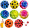 Wenosda Jump Ball - 8 StüCk Moon Und Planet Bouncing Balls, 7cm Gummi Geschenk FüR Kinder (4 Einfarbige+4 Bunte)