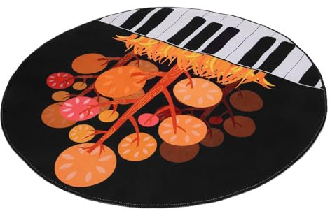 Vaguelly Piano Teppich Mit Schallschutz Runde Rutschfeste Matte Für Klavier Geräuschreduzierung Und Schallisolierung Für Zuhause Studio Und Unterricht