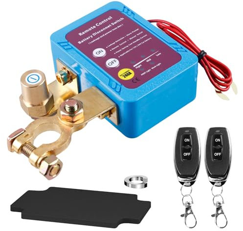 Coupe Circuit Batterie 12V 240A Coupe Batterie Voiture, Coupe Circuit avec 2 Télécommandés Sans Fil, Interrupteur D'arrêt Automatique, Interrupteur de Batterie à Distance pour Voiture Camion Bateau