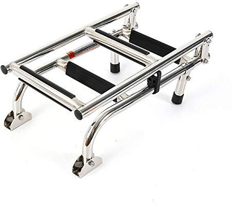 4 Step Foldable Yacht Boat Ladder 300 Pounds Universal fit Boat Trailer Steps Portable Boat Ladder Suitable for All Kinds of Boat Decks Swimming Pools Marinas And So on