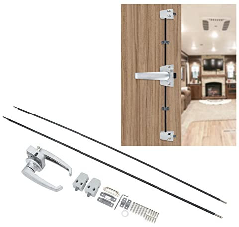 BLSYHDH Serrure de Porte Principale pour Camping-car, Serrures à Levier D'entrée à 3 Points, Poignée de Serrure de Porte Intérieure en Alliage D'aluminium, Remorque de Bateau,