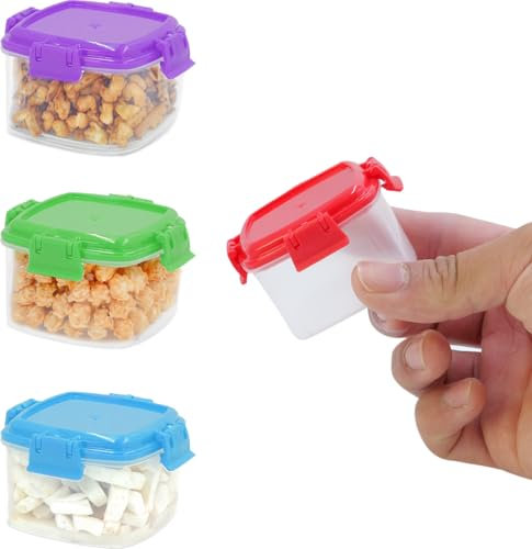 Clear Clip Lock Tubs 135ml Pack of 3 - Plastic Food Containers with Lids, Small Snack Boxes, Freezer Storage, Click Lock Food - Ideal for Lunch, Breakfast, Travel, Office, Yoghurts, Yogurt, Fruits, We
