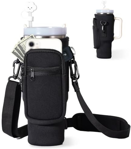 FHBHJNATC Pochette Isotherme Bouteille, Sac Bouteille Isotherme, Housse Isotherme Bouteille, pour Le Vélo, La Randonnée, Le Voyage, Le Camping, Bouteille d'eau Pochette pour Bouteille Isolée