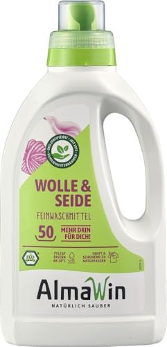 AlmaWin Wolle & Seide Lavendel 6x750ml, Feinwaschmittel, 50 Waschladungen