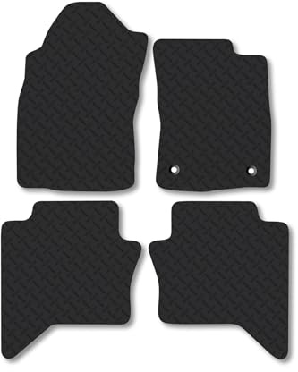Toyota Hilux (2016-2020) 5mm Rubber Van Mats Heavy Duty Accessories Thick Tailored Fit Compatible Accessory Waterproof Easy-Clean Durable Non-Slip Backing Full Coverage Protection with Clips