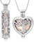 VCCWYQK Tree of Life Urn Necklace for Ashes with Hollow Glass Vial Cylinder Cremation Jewelry Keepsake Memorial Lockets for Women Men Pet Ashes Holder (C-Rose-2PC)