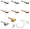 WEBEEDY 8 pièce de Base de Broche en Or et en Argent pour Broche à Plumes Accessoires pour Broche Remplacement de Fermoir Décoration DIY Épingles pour la Fabrication de Bijoux 2.5x0.5cm