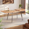 ModernLuxe Moderner Ausziehbarer Esstisch 140-180 cm in natürlicher Holzfarbe,Tisch mit silbernen verschromten Metallbeinen, hochfeste Legierungsstütze erweiterbar, für Esszimmer und Wohnzimmer
