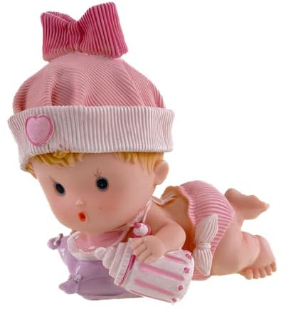 Kremers Schatzkiste Große Baby Spardose Mädchen Rosa Handbemalte Sparbüchse 23cm - Süße Kinderzimmer Dekoration für Wohnzimmer und Regal - Herzerwärmendes Geschenk für Babypartys