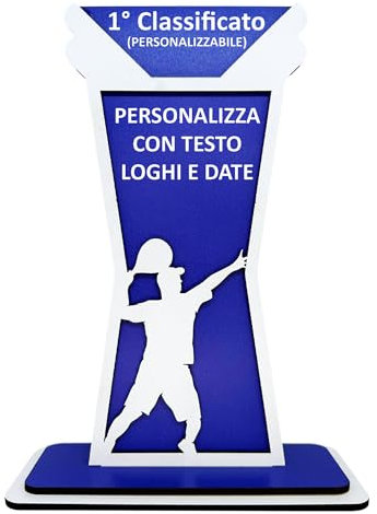 Vestipassioni Trofeo Personalizzato per Padel, Targa Premio, Riconoscimento Sportivo, in MDF Altezza 28 cm! (Maschile)