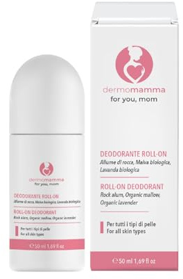 DERMOMAMMA Deo Roll-on 24h - ohne Aluminiumsalze, ohne Alkohol, vegan und grüne Formel, geeignet für Schwangerschaft und Stillzeit, 50 ml