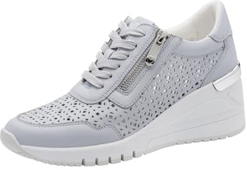 MARCO TOZZI Damen Sneaker weiches Feel Me Wechselfußbett Leder weiches Innenfutter Modisch