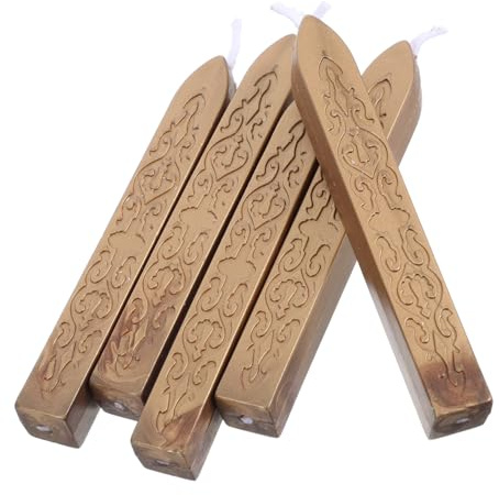 Angoily 5 Stk. Teiliges Antike Wachssticks mit Docht Vintage Siegelwachs für Briefumschläge Hochzeitseinladungen Briefversiegelung und Kreative Bastelprojekte Glänzend und Einfach