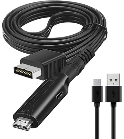 KQLHLHDYZ PS1/PS2 auf HDMI Adapterkabel, PS2 zu HDMI Konverterkabel, HD Video Audio Multimedia Interface Kabel Link Connector unterstützt 720P/1080P Ausgang für PS1/PS2 Spielkonsolen Projektor Monitor
