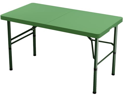 Tragbarer Campingtisch mit Griff, 1,2 m HDPE-Kartentisch, platzsparender Innen- und Außenbereich, für Küche, Garten, Picknick, Heckklappe, Grün