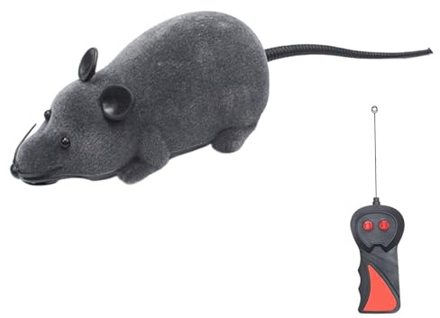 AwnsIMfreien Remote Control Dog Toy, Remote Control Mouse Cat Toy Realistic Plush Rat Battery Powered Excitement Interactive Cat with Screwdriver for Indoor Outdoor, Mouse Toys for Cats