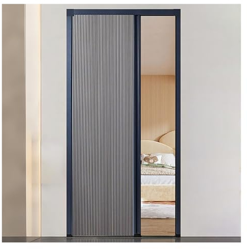 AMUFJJ 220 215 210 200 198 190 cm Height Honeycomb Folding Door, Closet/Bedroom/Kitchen Accordion Sliding Door Waterproof, Privacy Room Divider(H 198cm,W 60cm)