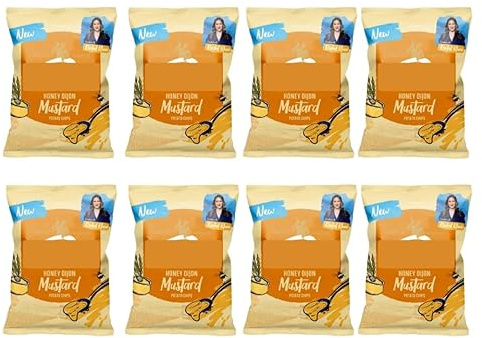 Honey & Dijon Mustard Crisps, Pack of 8, Hand Cooked, British Potatoes, Gluten-Free, Vegetarian, 130g