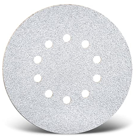 MENZER White Klett-Schleifscheiben, 225 mm, 10-Loch, f. Trockenbauschleifer, Normalkorund (25 Stk.) K80