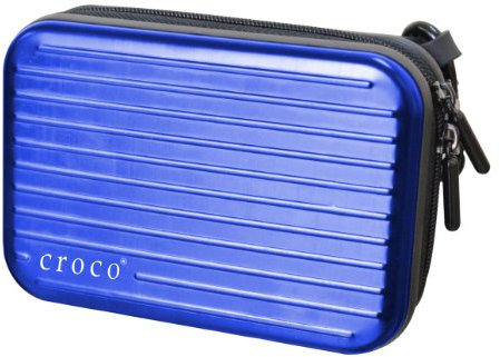 Croco Tough Water Resistant & Shock Proof Aluminium Metal Digital Camera Carry Case (Anodised Blue)