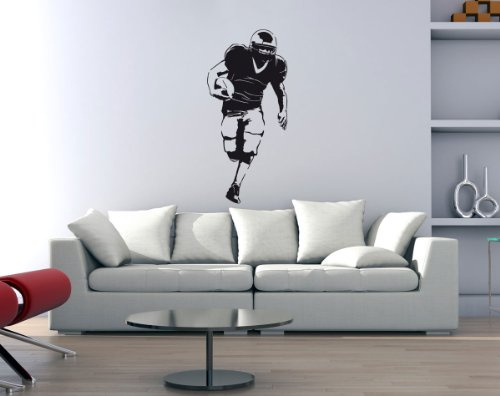 PrimeStick Wandtattoo Wandaufkleber American Football #186D schwarz 83x180cm (RAL9005)