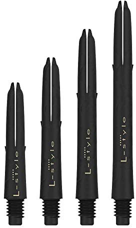 LSTYLE Laro Dart-Schäfte: Kohlefaser-Dart-Schaft, Schwarz 260 (mittel)