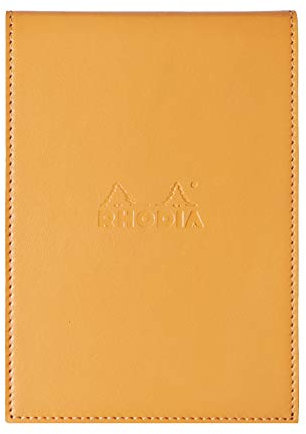 Rhodia 218138C ePURE N°13 Notizblock (mit Schutzhülle aus Kunstleder, 11,5 x 15,8 cm, 80g, elfenbein, liniert) 1 Set orange