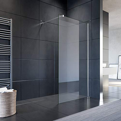 SONNI Duschwand Glas 90 x 200 cm Walk In Dusche 8 mm NANO Glas Duschtrennwand Badewanne Duschwand