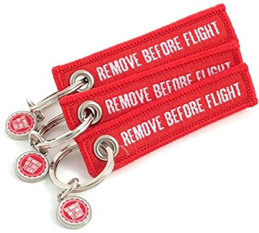 3 Anhänger - Textil - REMOVE BEFORE FLIGHT - Mini-Format