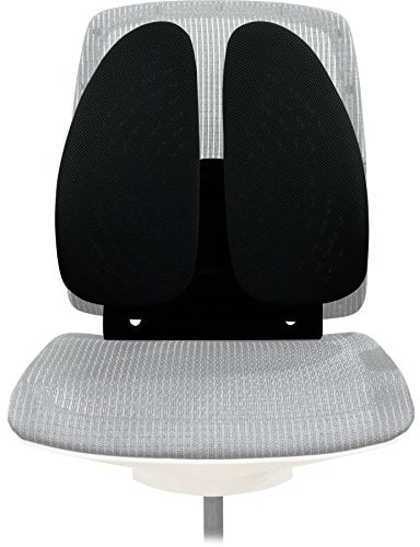Fellowes Rückenstütze Back Angel - ergonomisches Rückenkissen für Bürostühle - zwei Flügel für individuellen ergonomischen Komfort im Büro und Homeoffice - schwarz