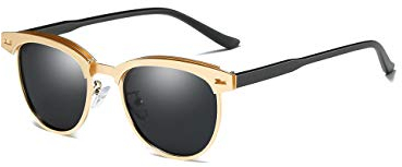 Rocf Rossini Polarisierte Sonnenbrille Herren Damen Retro Sonnenbrille Gold Sunglasses Men Polarisierte Sonnenbrille Retro Frauen UV400 (Gold)