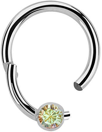 Titan Piercing BCR, Clicker 1,2 x 8 mm mit 3 mm Steinkugel in multiklar