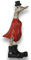 ART-CRAFT Holz Ente Lauf Ente Gartendeko Figur aus Bambus Wurzel und Teak Holz mit Stiefel und Hut Antik-Rot 25cm hoch