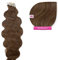 Tape in Extensions gewellt Extensions zum Einkleben 10 Strähnen 60cm wellig wave Haarverlängerung, Haarverdichtung Remy Human Hair Echthaarverlängerung - #06 Mittelbraun