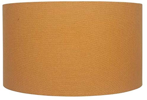 Mustard Yellow Cylinder Lampshade for Table Lamps | Drum Cotton Lamp Shade for Floor Lamps | Lined Fabric Shades for Living Room (Mustard Yellow, 45cm)