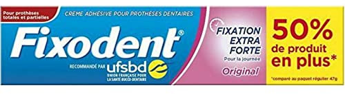 Fixodent Fixation Extra Forte Pour la Journée Original 70,5g (lot de 3