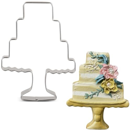 LILIAO Wedding Cake Cookie Cutter, 3.1 x 4.3 inch, Premium Stainless Steel