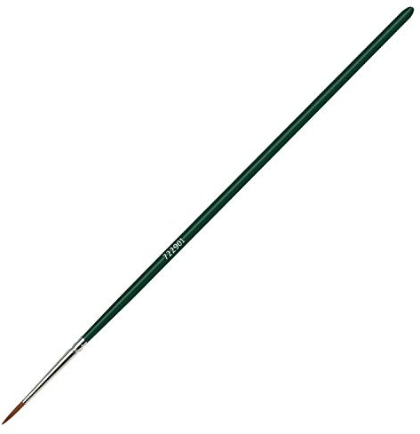 Kreul 722901-Pinceau Universel Poils de Poney, Rond, Taille Tissu, Acrylique et Affiche, Peinture Porcelaine, Verre Plastique Cheveu synthétique, Green, Größe 1
