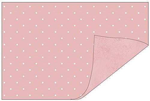 Ideen mit Herz Dekorpapiere im Duo-Design | 1 Seite mit Dekor - 1 Seite unifarben | 10 x 15 cm | Faltpapier, Bastelpapier, Dekopapier | 110 g/qm | 50 Stück (Punkte/rosa)