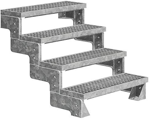 DOLLE Außentreppe Gardentop 4 Stufen Geschosshöhe 72-88 cm Gitterroststufen 80 cm