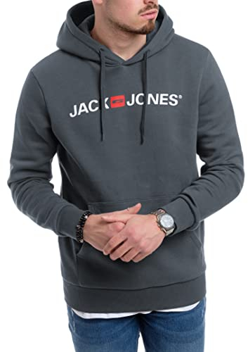 JACK & JONES Herren Kapuzenpullover (Dark Slate (Corp 054 Slate-White, L))