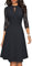 HOMEYEE Women's Elegant Hollow Out Lace Sleeve Swing Pleated Party Cocktail Dress A234 (L, Black)