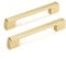 Lontan 10 Pack Square Drawer Handles - 160mm Brushed Gold Zinc Alloy Cupboard Handles for Kitchen Cabinet Doors