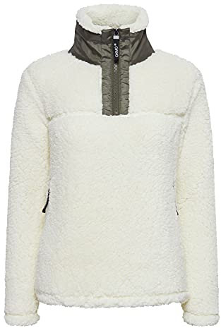 OXMO Elina Troyer Sweatshirt Herren Pullover Sweater mit Teddy Fell mit Stehkragen, Größe:XXL, Farbe:Cloud Dancer (114201)