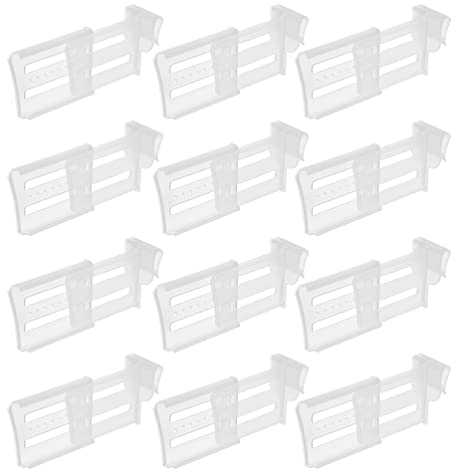 Luxshiny Adjustable Transparent Fridge Door Shelf Di 12PCS Transparent Refrigerator Divider Adjustable Fridge Organisers Refrigerator Dividers Organizer for Dressing Table Kitchen Storage