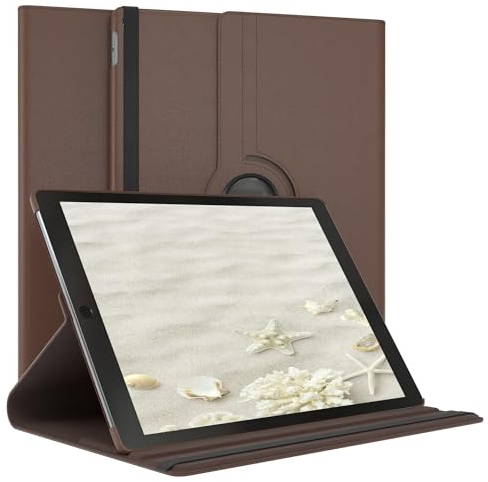 EAZY CASE - Custodia per Apple iPad Pro 12,9 (2017) tablet Cover protettiva Smart Cover Supporto rotante Astuccio pieghevole 360° girevole con funzione stand Similpelle Marrone