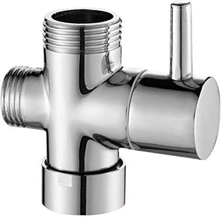 Shower Diverter Valve Replacement, 3 Way T-Adapter Shut-Off Valve for Shower Head Arm Diverter, G1/2 Female Inlet x G1/2 & G1/2 Outlet