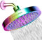 SparkPod Fixed Shower Head - High Pressure Rain - Luxury Modern Chrome Look - Easy Tool Free Installation - The Perfect Adjustable Replacement (Rainbow, 15cm Round)