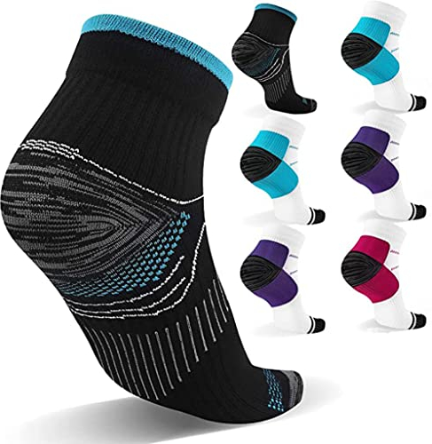 Gcbiger Kompressionssocken für Damen und Herren (7 Paar), Plantarfasziitis-Socken zur Schmerzlinderung, Knöchelunterstützung und Fußgesundheit